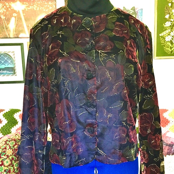 Norton McNaughton Jackets & Blazers - Vintage Norton McNaughton Velvet Rose Jacket